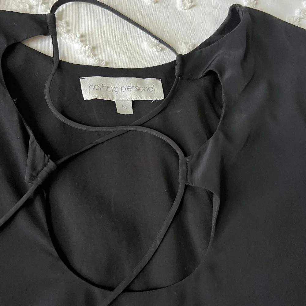Nothing Personal Black Short Sleeve Dress SIZE M - Picture 3 of 16